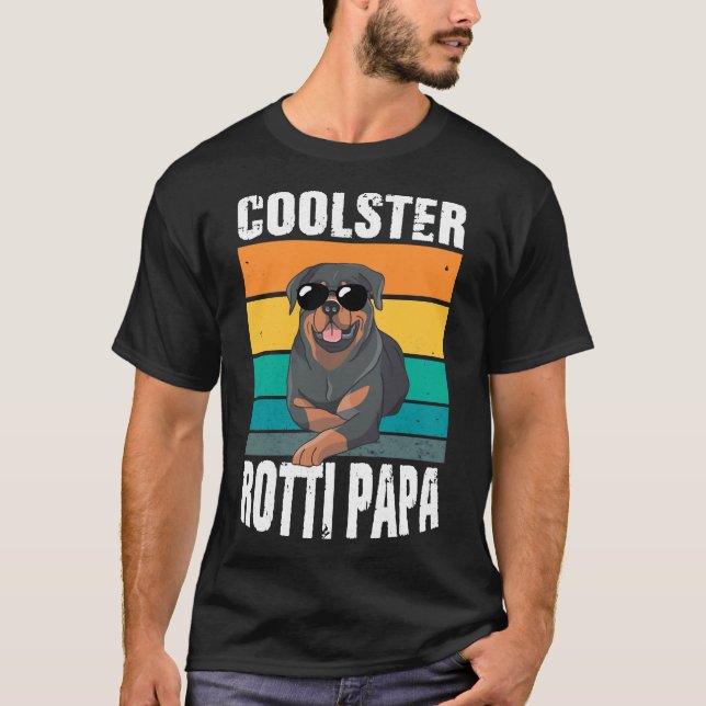 Rotti Pappa 4 Leged Hund Rottweiler T Shirt (Framsida)
