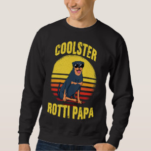 Rotti Pappa Retro Hund älskare Rottweiler Gassi Lång Ärmad Tröja