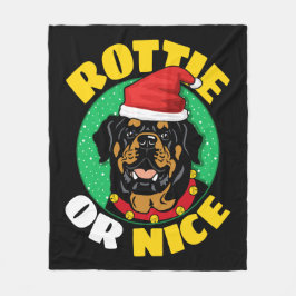 Rottie eller Nice Rottweiler-jul Fleecefilt
