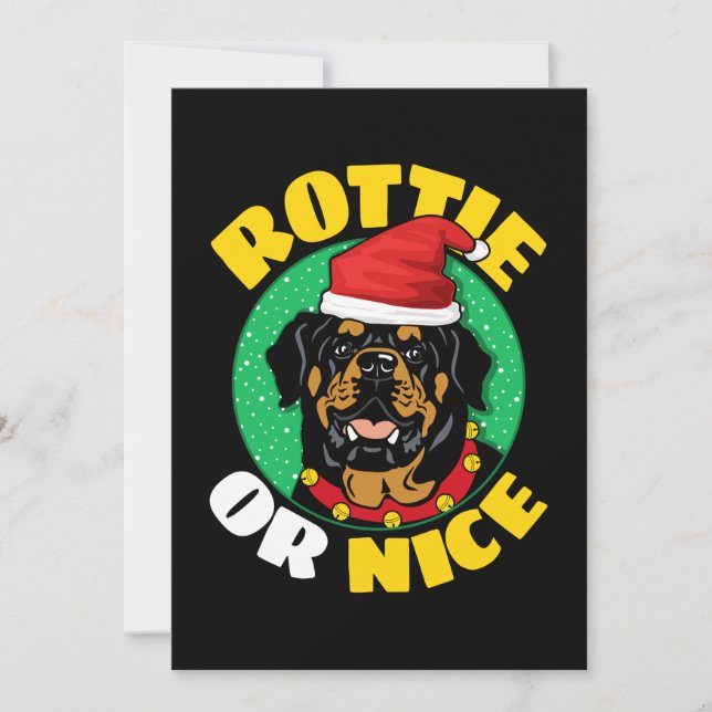 Rottie eller trevlig Rottweiler jul Julkort (Framsida)