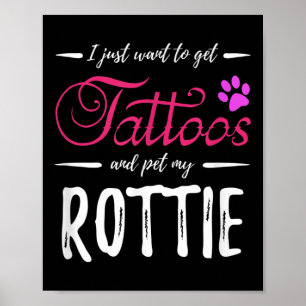 Rottie Hund älskare Tattoo Funny Rottweiler Hund M Poster