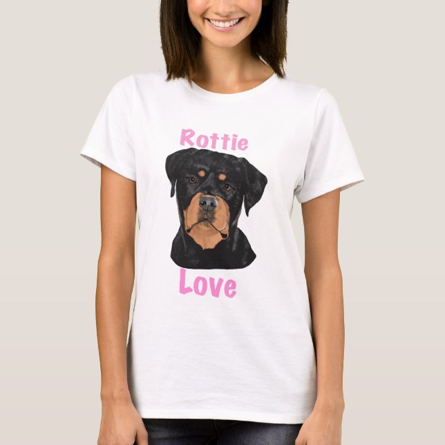 Rottie kärlek Rottweiler  T Shirt (Framsida)