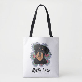 Rottie Kärlek Whimsical Rottweiler Konst Tygkasse