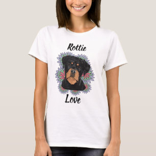 Rottie Love Rottweiler Damtröja Söt Hund T Shirt