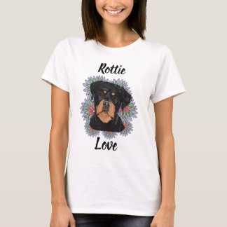 Rottie Love Rottweiler Damtröja | Söt Hund T Shirt