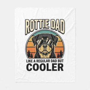Rottie Pappa Liksom en Vanlig Pappa Men Cooler Des Fleecefilt