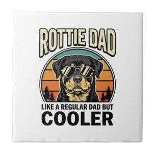 Rottie Pappa Liksom en Vanlig Pappa Men Cooler Des Kakelplatta