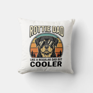 Rottie Pappa Liksom en Vanlig Pappa Men Cooler Des Kudde