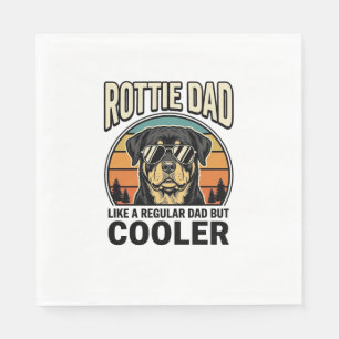 Rottie Pappa Liksom en Vanlig Pappa Men Cooler Des Pappersservett