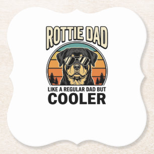 Rottie Pappa Liksom en Vanlig Pappa Men Cooler Des Underlägg Papper