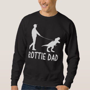 Rottie Pappa Rottweiler Hund Dinosaur Lång Ärmad Tröja