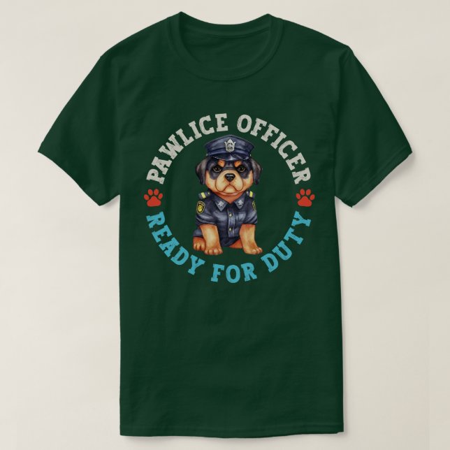 Rottie Pawlice Officer T Shirt (Design framsida)