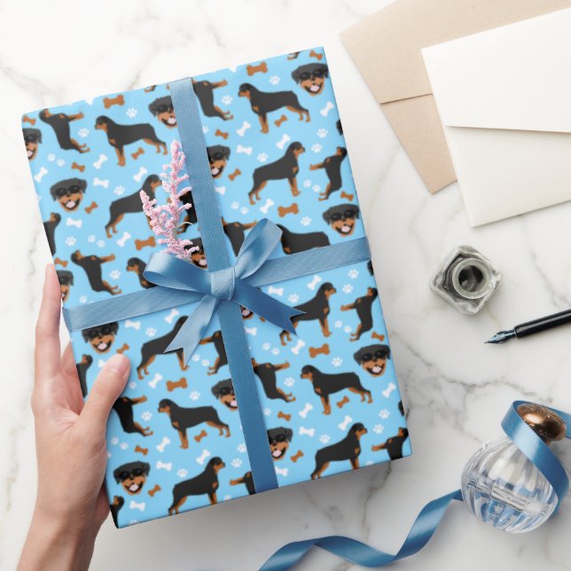 Rottie Rottweiler Cute Hund Wrapping Papper Presentpapper (Gifting)