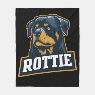 Rottie – Starkes Rottweiler Portrait Fleecefilt