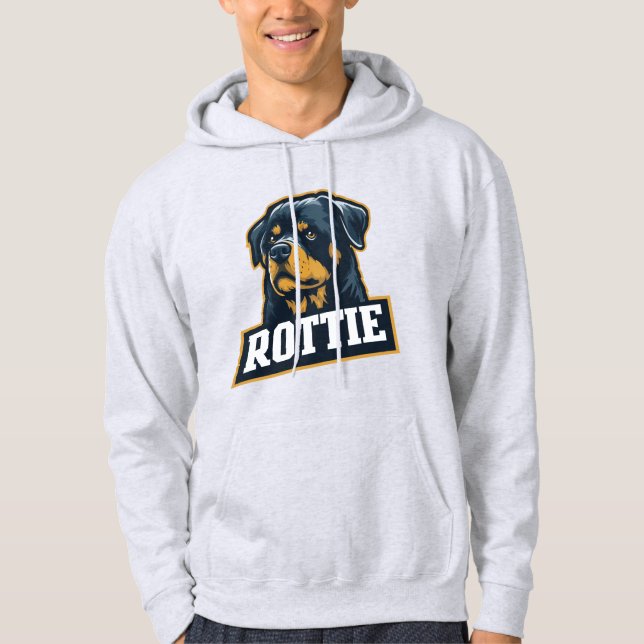 Rottie – Starkes Rottweiler Portrait Hoodie (Framsida)