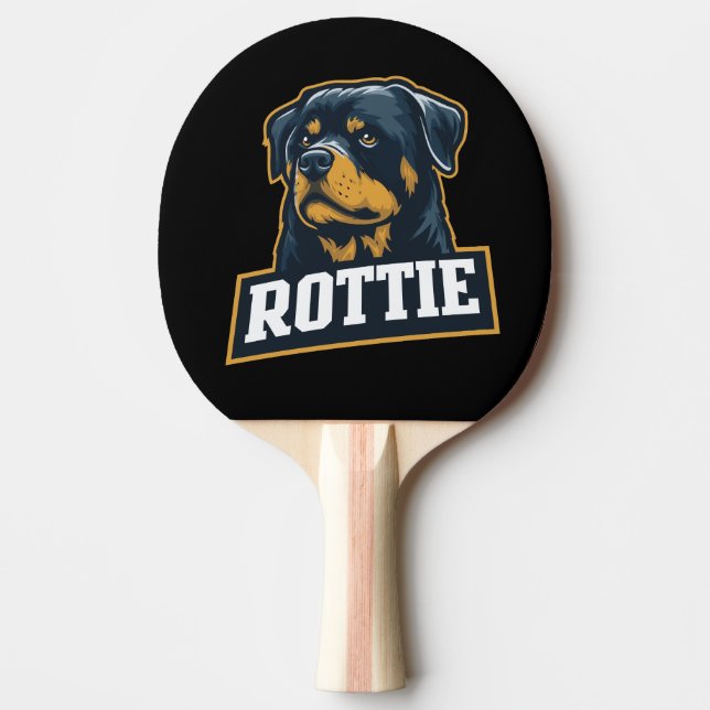 Rottie – Starkes Rottweiler Portrait Pingisracket (Framsidan)