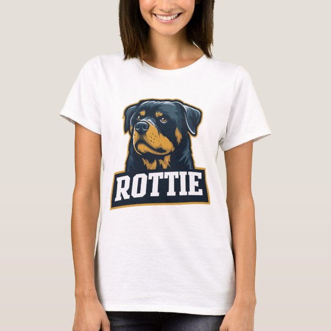 Rottie – Starkes Rottweiler Portrait T Shirt (Framsida)