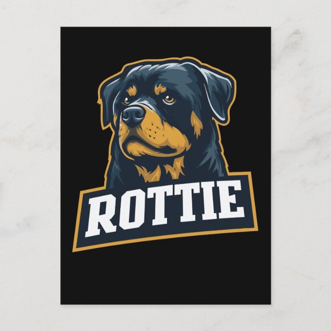 Rottie – Starkes Rottweiler Portrait Vykort (Framsida)