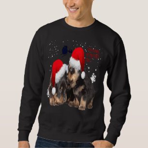 Rottie White jul med Jultomten Sleigh Lång Ärmad Tröja