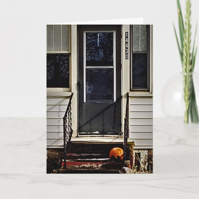 "Rotting Pumpkin Awaits" Hallskuldkort Kort (Framsida)