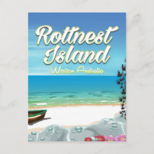 Rottnest Island Australien resa ocean affisch Vykort