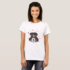 Rottwailers with soccer ball for Valentine's Day T Shirt