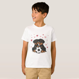 Rottwailers with soccer ball for Valentine's Day T Shirt