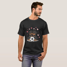 Rottwailers with soccer ball for Valentine's Day T Shirt
