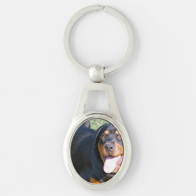 rottweiler-2.jpg ovalt silverfärgad nyckelring (Framsidan)