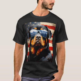 Rottweiler 4:e juli american flagga t shirt