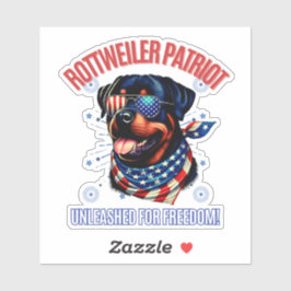 Rottweiler 4:e juli amerikanska Flagga Glass Klistermärken