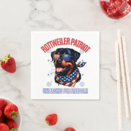 Rottweiler 4:e juli amerikanska Flagga Glass Pappersservett