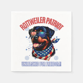 Rottweiler 4:e juli amerikanska Flagga Glass Pappersservett