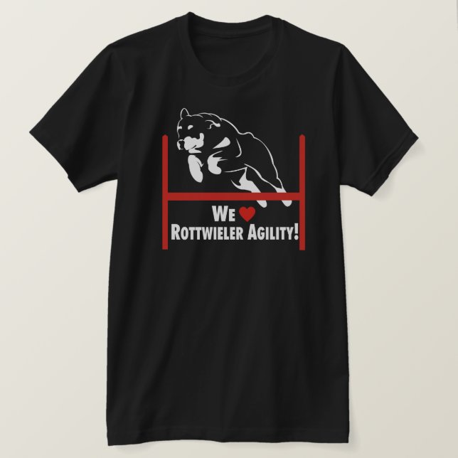 Rottweiler Agilitykärlek Tee Shirt (Design framsida)