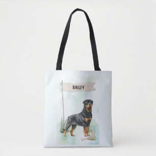 Rottweiler Akvarell Personlig Hund Tygkasse