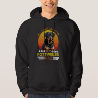 Rottweiler ALL HUNDAR ÄR COOLA MEN ROTTIES RULE FU Hoodie