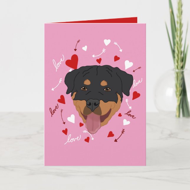 Rottweiler Alla hjärtans dag Helgkort (Framsida)