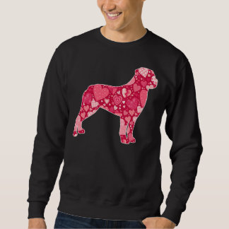 Rottweiler Älskare Hund Valentines day Cute Hearts Lång Ärmad Tröja