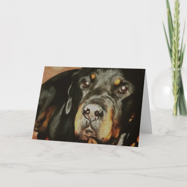 Rottweiler Älskare Pet Porträtt Kort (Framsida)