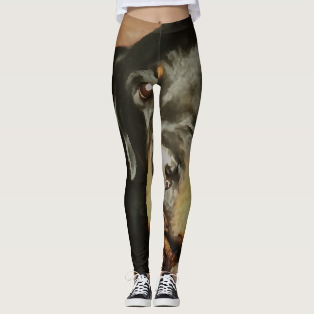 Rottweiler Älskare Pet Porträtt Leggings (Framsida)
