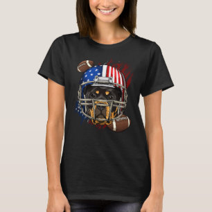 Rottweiler American Football Hundälskare USA flagg T Shirt