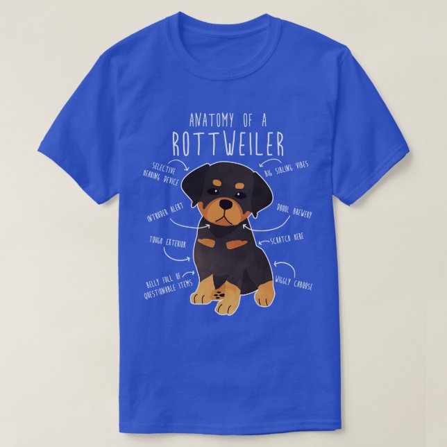 Rottweiler Anatomy 1 T Shirt (Design framsida)