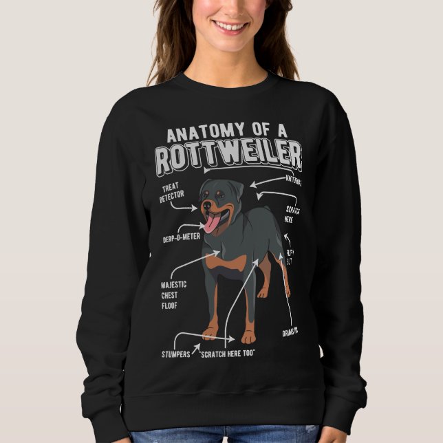 Rottweiler Anatomy Hund T Shirt (Framsida)