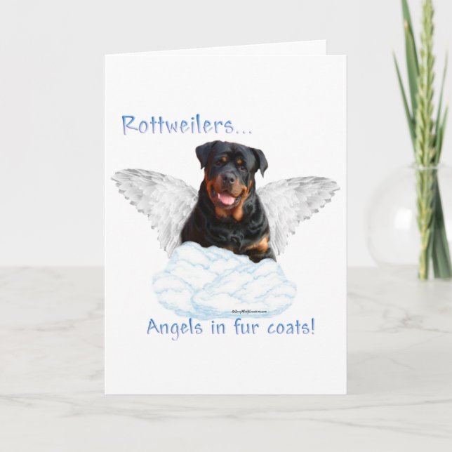 Rottweiler ängel helgkort (Framsida)