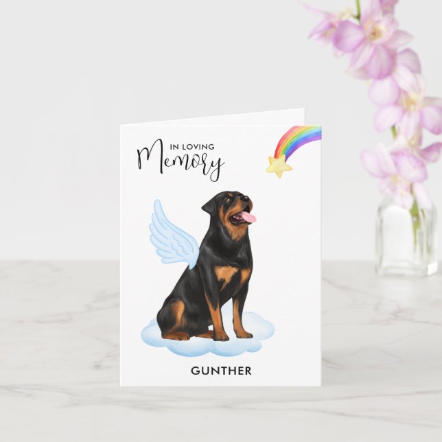 Rottweiler Angel Hund Memorial Pet Loss Sympathy Kort (Orkide)
