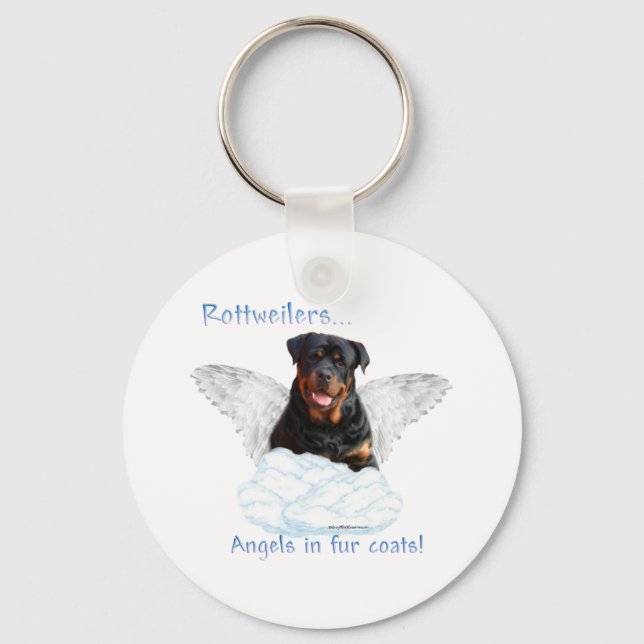Rottweiler Angel Keychain Nyckelring (Framsida)