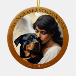 Rottweiler Angel Personlig Memorial Ceramic Julgransprydnad Keramik