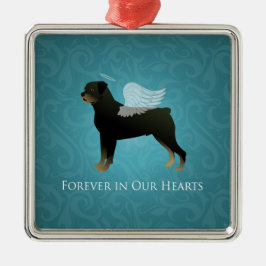 Rottweiler Angel - Pet Memorial Design Julgransprydnad Metall