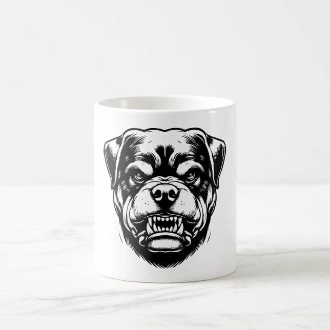 Rottweiler Angry Face Kaffemugg (Center)