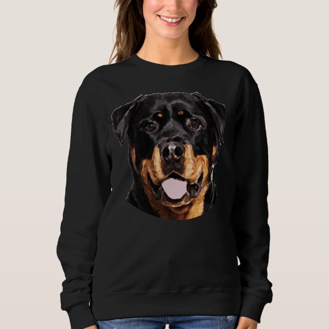 Rottweiler Ansikte Porträtt Cute Rottweiler Mamma  T Shirt (Framsida)